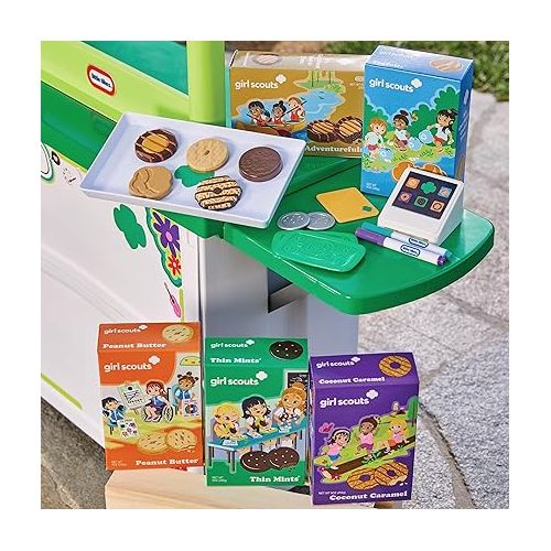  Little Tikes Girl Scout Cookie Booth with 19 Accessories, Cookie Selling Pretend Play Toy, for Indoor and Outdoor, for Kids Ages 3+ Years