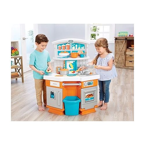  Little Tikes Home Grown Kitchen - Role Play Realistic Kitchen Real Cooking & Water Boiling Sounds Kitchen Accessories Set for Girls Boys - Multicolor 22 x 18 x 30.25 inches