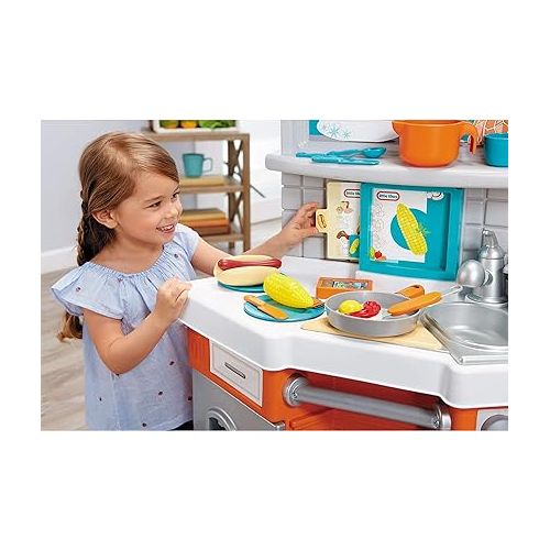  Little Tikes Home Grown Kitchen - Role Play Realistic Kitchen Real Cooking & Water Boiling Sounds Kitchen Accessories Set for Girls Boys - Multicolor 22 x 18 x 30.25 inches