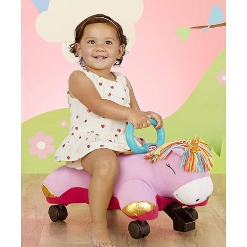  Little Tikes Unicorn Pillow Racer, Soft Plush Ride-On Toy for Kids Ages 1.5 Years and Up, Large, Pink