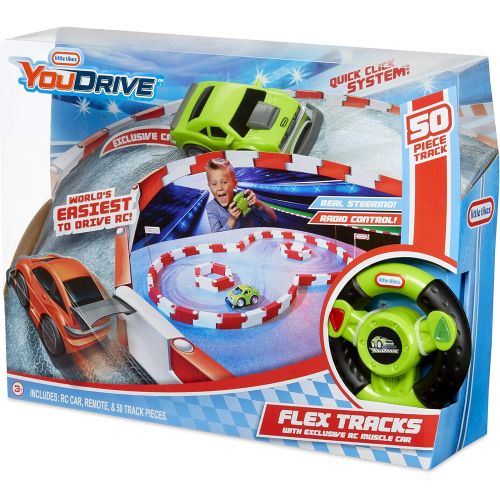  Little Tikes YouDrive Flex Tracks Green Muscle Car w/ Easy Steering RC, Multicolored
