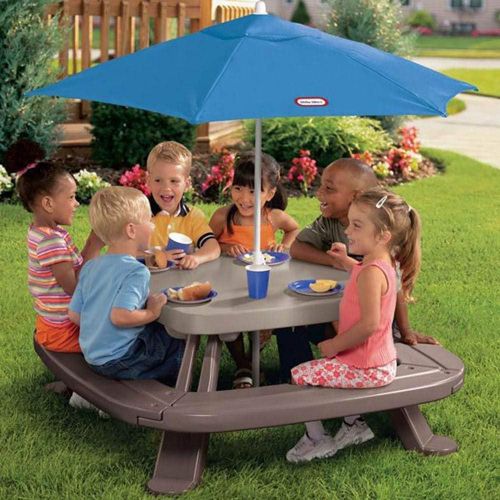  Little Tikes Fold n Store Picnic Table with Market Umbrella