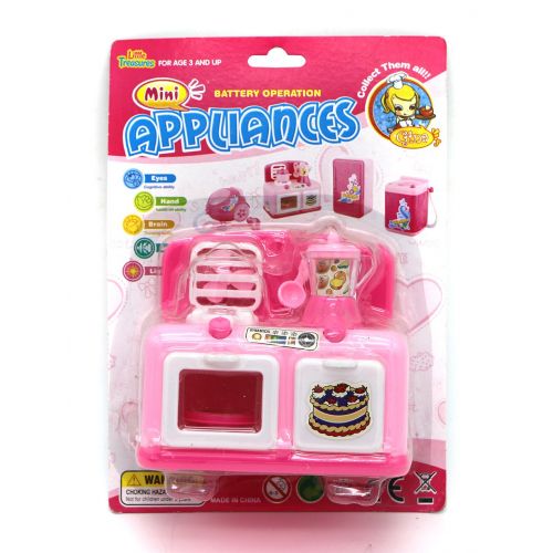  Little Treasures Oven and Stove Burner Appliances Set with Mini Cooking Pot/Blender Jug/Ladle and Baking Tray Also Consists of a Ventilator Fan, Appliance for Ages 3 Plus, Battery