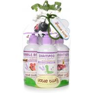 [아마존베스트]Little Twig All Bubble Bath Plus Shampoo Plus Detangler Plus Soft Washcloth and Tub Toy Gift Set, Calming Lavender, 2.18 Pound