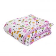 Little Unicorn Cotton Muslin Blanket Quilt - Berry & Bloom, Purple, Pink, Yellow