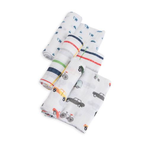  Little Unicorn Cotton Muslin Swaddle Blankets 3 Pack - Traffic Jam