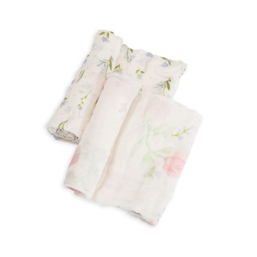  Little Unicorn Deluxe Muslin Swaddle Blankets (set Of 2) - Pink Peony Set