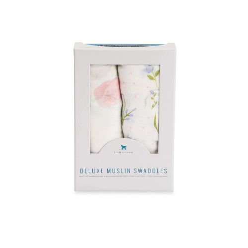  Little Unicorn Deluxe Muslin Swaddle Blankets (set Of 2) - Pink Peony Set