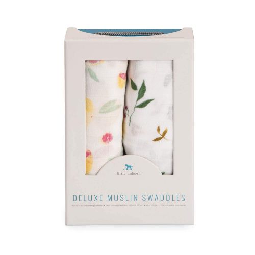  Little Unicorn Deluxe Muslin Swaddle Blankets 2 Pack - Sweet Tart Set