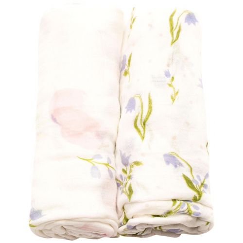  Little Unicorn Deluxe Muslin Swaddle Blankets (set Of 2) - Pink Peony Set