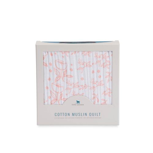  Little Unicorn Cotton Muslin Blanket Quilt - Garden Rose