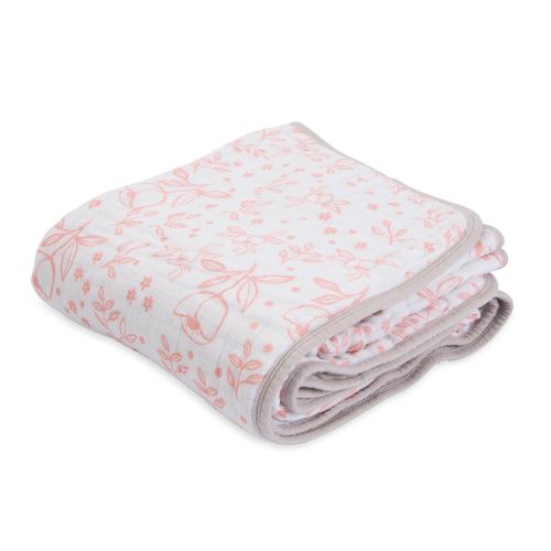  Little Unicorn Cotton Muslin Blanket Quilt - Garden Rose