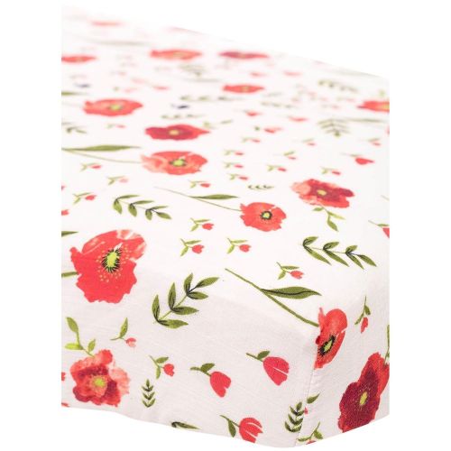  Little Unicorn Cotton Muslin Fitted Sheet - Summer Poppy