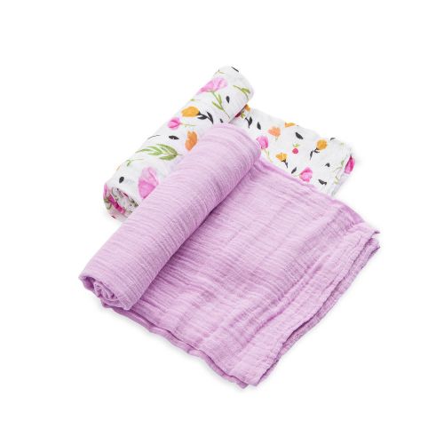  Little Unicorn Organic Cotton Muslin Swaddle 2 Pack - Berry & Bloom Set