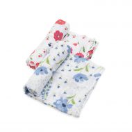 Little Unicorn Organic Cotton Muslin Swaddle 2 Pack - Summer Poppy Set