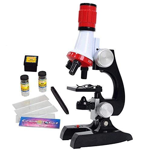  Little World Science Kits for Kids Beginner Microscope Kit with LED 100X 400X and 1200X Magnification Kids Educational Toy Birthday