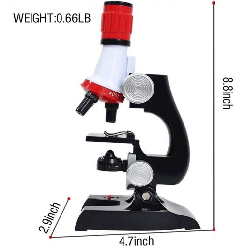  Little World Science Kits for Kids Beginner Microscope Kit with LED 100X 400X and 1200X Magnification Kids Educational Toy Birthday