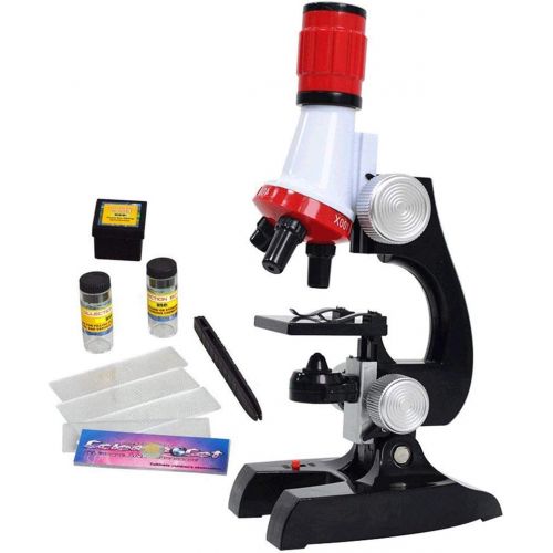  [아마존베스트]Little World Science Kits for Kids Beginner Microscope Kit with LED 100X 400X and 1200X Magnification Kids Educational Toy Birthday