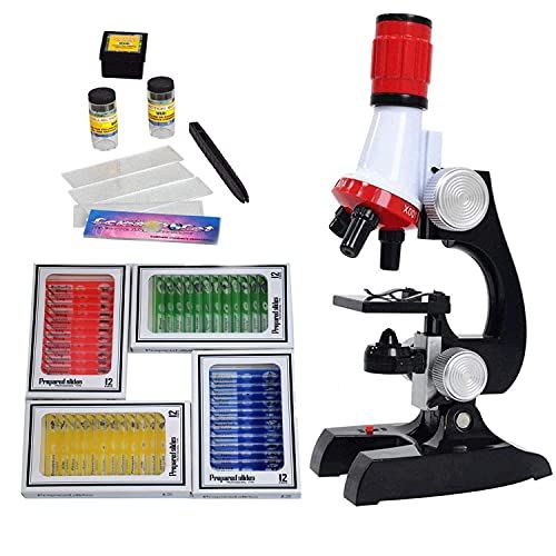  [아마존베스트]Little World Science Kits for Kids Beginner Microscope, Microscope Sample Prepared Slides 48pc Kids Plastic Prepared Microscope Slides