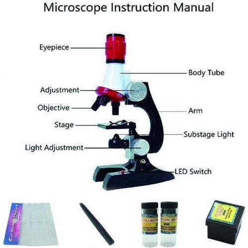  [아마존베스트]Little World Science Kits for Kids Beginner Microscope, Microscope Sample Prepared Slides 48pc Kids Plastic Prepared Microscope Slides