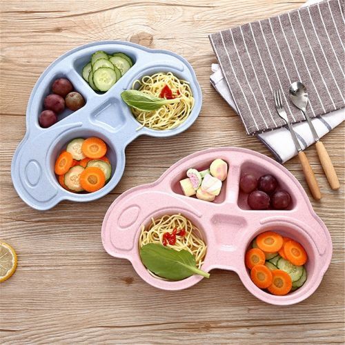  Little rock Divided Toddler Plates Kids Dinner Plate Separator Cute Cartoon Car