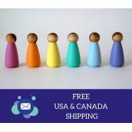 /LittleForestKids Peg Dolls, FREE US SHIPPING, Peg Doll, Waldorf, Peg People, Wooden peg dolls, Wooden toys, Montessori, Montessori toys, Waldorf Toys