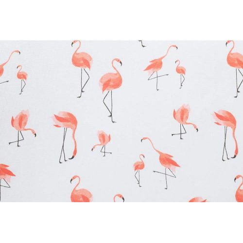  LittleJump Flamingo Crib Sheet - Jersey Cotton Crib Mattress for Toddler Bed, Baby Sheets for Crib Toddler Bed Sheets Girl Crib Sets for Girls (Flamingo)