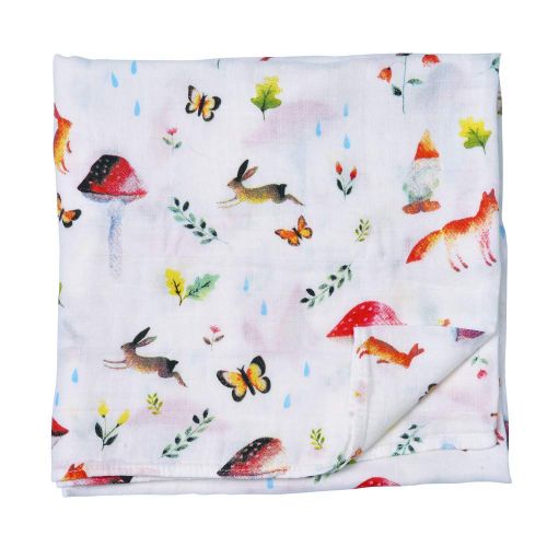  LittleJump Bamboo Muslin Swaddle Blankets - 2 PackWoodland & Jungle Print Gender Neutral Muslin Blanket Swaddle Wrap Baby Blankets for Boys and Girls by Little Jump (Woodland & Jungle)