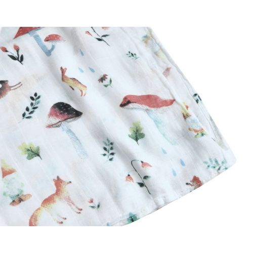  LittleJump Bamboo Muslin Swaddle Blankets - 2 PackWoodland & Jungle Print Gender Neutral Muslin Blanket Swaddle Wrap Baby Blankets for Boys and Girls by Little Jump (Woodland & Jungle)