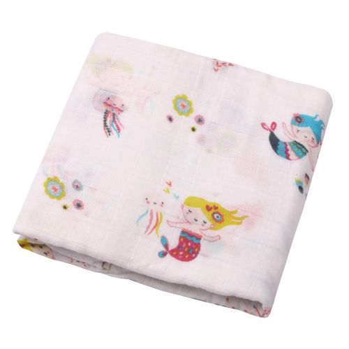  LittleJump Bamboo Muslin Swaddle Blankets - 2 Pack Mermaid & Narwhal - Softest Baby Receiving Blankets...