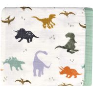 LittleJump Dinosaur Toddler Blanket - Bamboo Baby Blankets for Boys - Oversized 47 x 47 - 2 Layers Muslin Baby...
