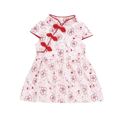  LittleNaNa-Cloth-childrenscostume Summer Dresses Baby Girls Kids Flowers Cheongsam Floral Princess Dresses