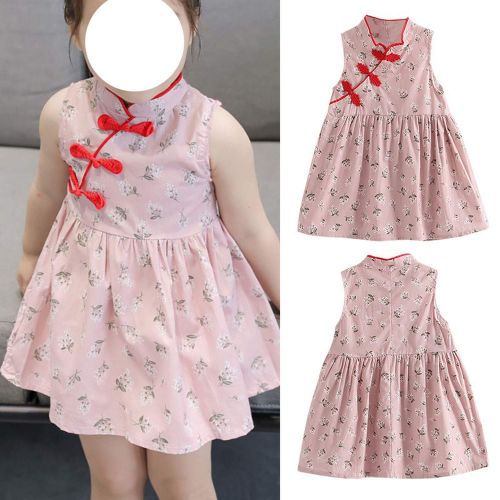  LittleNaNa-Cloth-childrenscostume Summer Girls Dresses Cheongsam Dress Girl Clothing Princess Dress Children Costume Kids Clothes,l,3T