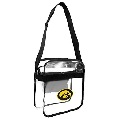  Littlearth NCAA Iowa Hawkeyes Clear Carryall Crossbody Bag, 12-inches by 12-inches by 6-inches