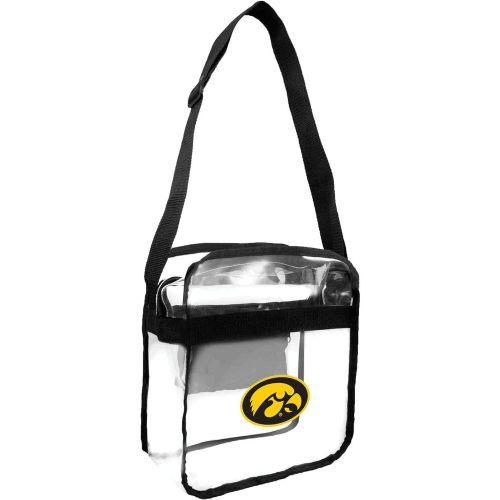  Littlearth NCAA Iowa Hawkeyes Clear Carryall Crossbody Bag, 12-inches by 12-inches by 6-inches