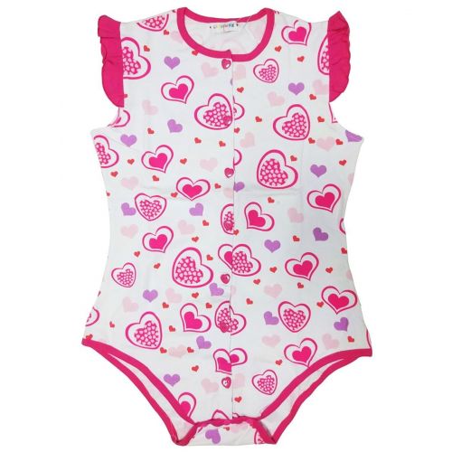  Littleforbig Adult Baby Diaper Lover Button Crotch Romper Onesie -Princess Hearts