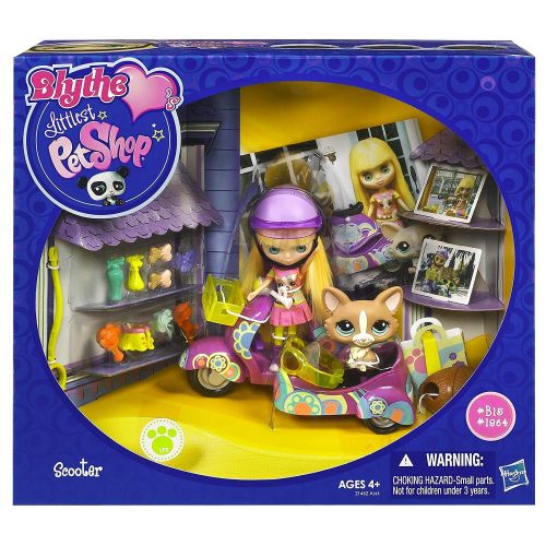 해즈브로 Hasbro Littlest Pet Shop Blythe Scooter Set - Includes Doll Figure, Corgi Pet, Scooter & Accessories