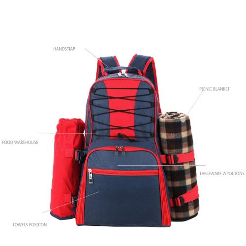  Liubingbing123 liubingbing123 Kitchen Supreme Picnic Backpack | Camping Four-Piece Set | Large Insulated Refrigerator, Waterproof Wool Blanket, Outdoor Multi-Purpose Picnic Backpack