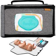 liuliuby Smart Changing Kit - Portable Diaper Changing Pad with Front Wipe Pocket - Extra Large Mat for Baby and Toddler