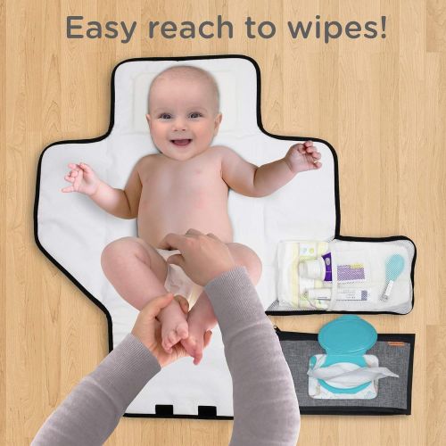  liuliuby Smart Changing Kit - Portable Diaper Changing Pad with Front Wipe Pocket - Extra Large Mat for Baby and Toddler