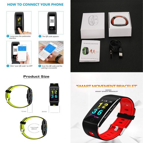  Liuxiong Smart Wristband 80X60dpi Tempered Glass Color Smart Bracelet Heart Rate Blood Pressure Calorie Sports Mode Fitness Tracker Bluetooth Waterproof,Green