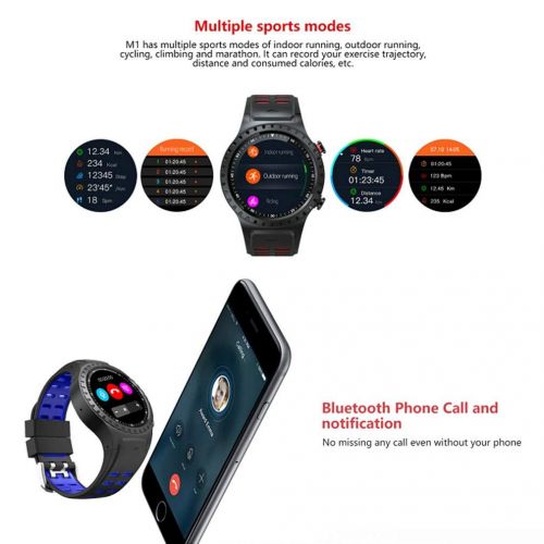  Liuxiong Waterproof Sports Smart Watch Plug-in Card GPS Outdoor Weather Forecast Compass Heart Rate Sleep Monitors Fitness Tracker Bluetooth Compatible with iOS and Android,3