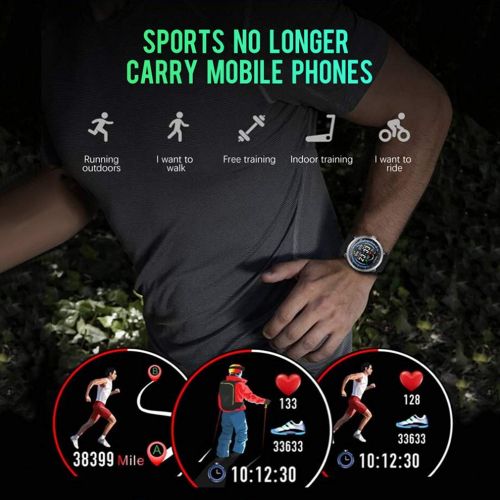  Liuxiong Waterproof Smart Watches,Fitness Tracker Sport Heart Rate Blood Pressure Monitor/GPS/Pedometer/Calorie/Counter/Bluetooth Woman Men Compatible for iOS/Android,Silver