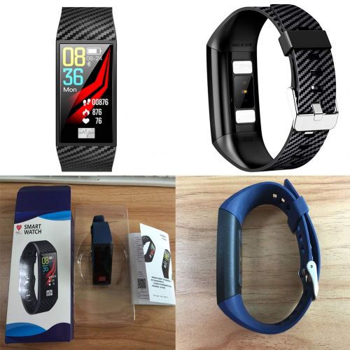  Liuxiong Fitness Tracker 1.14 Color Screen Smart Wristband Blood Pressure Heart Rate ECG Monitoring Sports Waterproof Smart Bracelet Compatible With Android/Ios,Blue