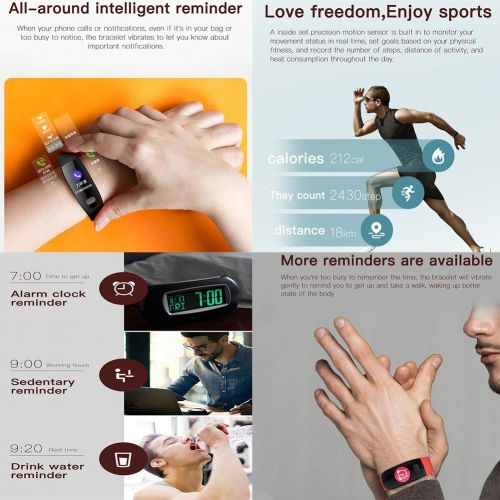  Liuxiong Smart Wristband 0.96 Inch Color Screen Fitness Tracker ECG+PPG Electrocardiogram Heart Rate Blood Pressure Waterproof Smart Bracelet,2