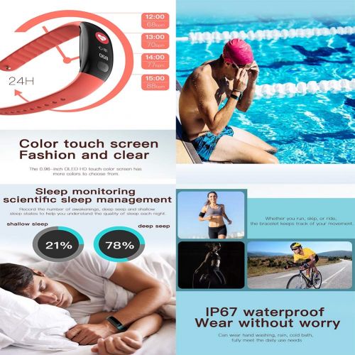  Liuxiong Smart Wristband 0.96 Inch Color Screen Fitness Tracker ECG+PPG Electrocardiogram Heart Rate Blood Pressure Waterproof Smart Bracelet,2