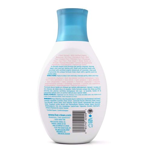  Live Clean Baby Gentle Moisture Tearless Shampoo & Wash, Baby Soap, 300 mL