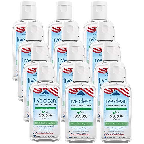  Live Clean Hand Sanitizer with Aloe, 2 Oz (Pack of 12)