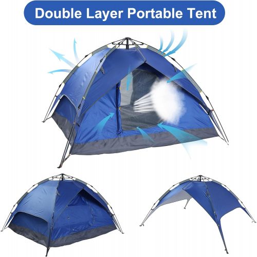  Livebest Large Beach Tent Pop Up Sun Shelter Automatic Canopy Shade Tents Fit 3-4 Persons for Family Camping Travelling