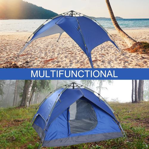 Livebest Large Beach Tent Pop Up Sun Shelter Automatic Canopy Shade Tents Fit 3-4 Persons for Family Camping Travelling